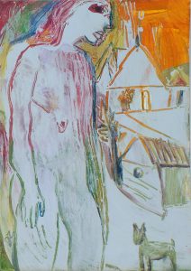 Dog & Me - Mixed-media On Card - 15x11cm - Out Of The Day & Into The Night