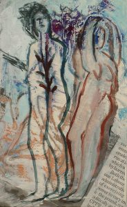 Friends - Collage Mixed-media On Card - 14x9cm - Out Of The Day & Into The Night