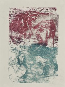 Above Water - Monoprint - 18x14cm