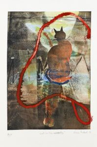 Cat In The Woods - Monotype - 28x18cm