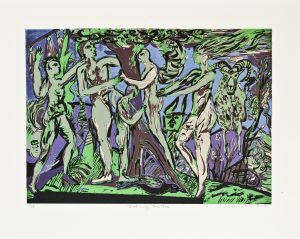 Embracing The Tree - Silk-Screen Print - 30x42cm