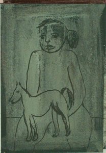 Girl With Horse - Mixed-media - 15x10cm - House Of Dreams