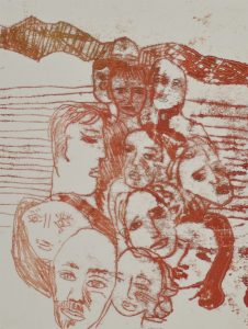 Heads - Monoprint - 18x14cm