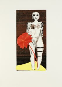 Koko With Flower - Monotype - 40x27cm