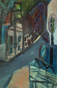 Room with a View - Oil On Paper - 22x15cm - Out of the day and into the night