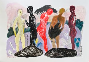 Sharing A Place - Mix Media On Paper - 102x138cm