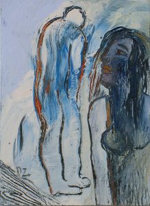 Shyness - Mixed-media On Card - 15x11cm - Out Of The Day & Into The Night