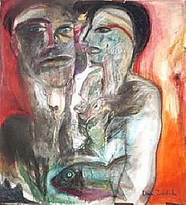 Water Under The Bridge - Pastel On Paper - 148x146cm - Out of the day and into the night - 2008
